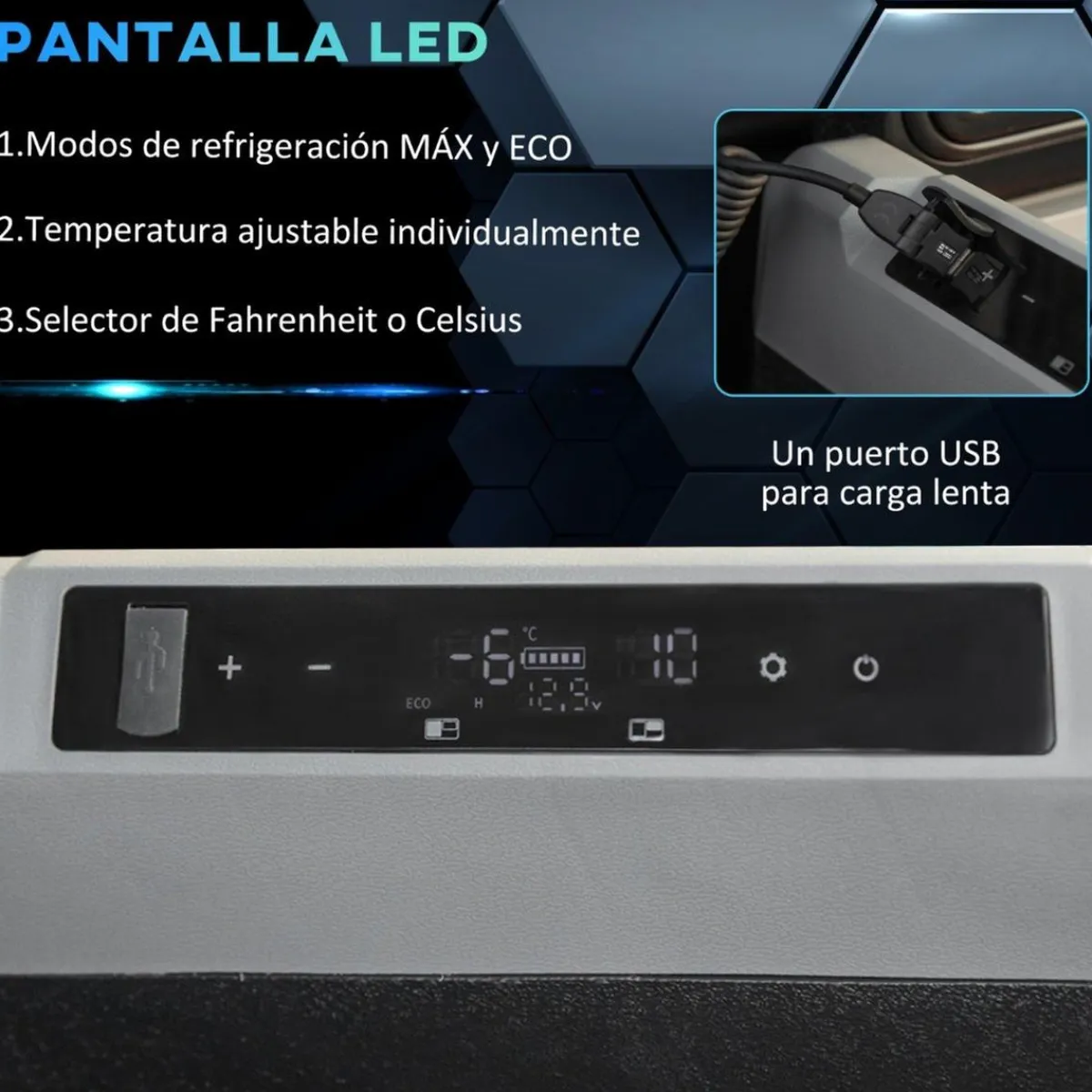 Outsunny Figuras De Acción*- Nevera congelador portatil 45L Negro