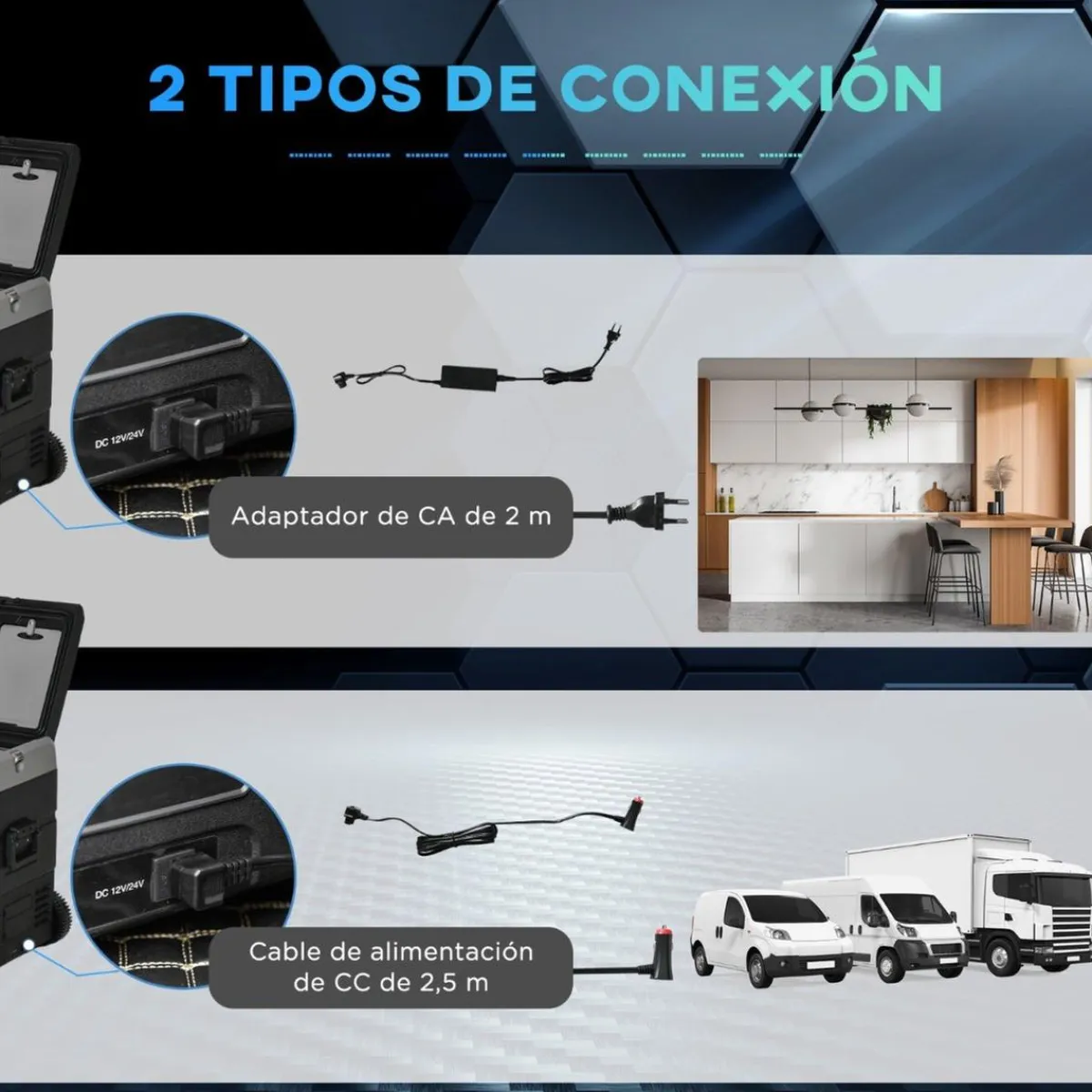 Outsunny Figuras De Acción*- Nevera congelador portatil 45L Negro