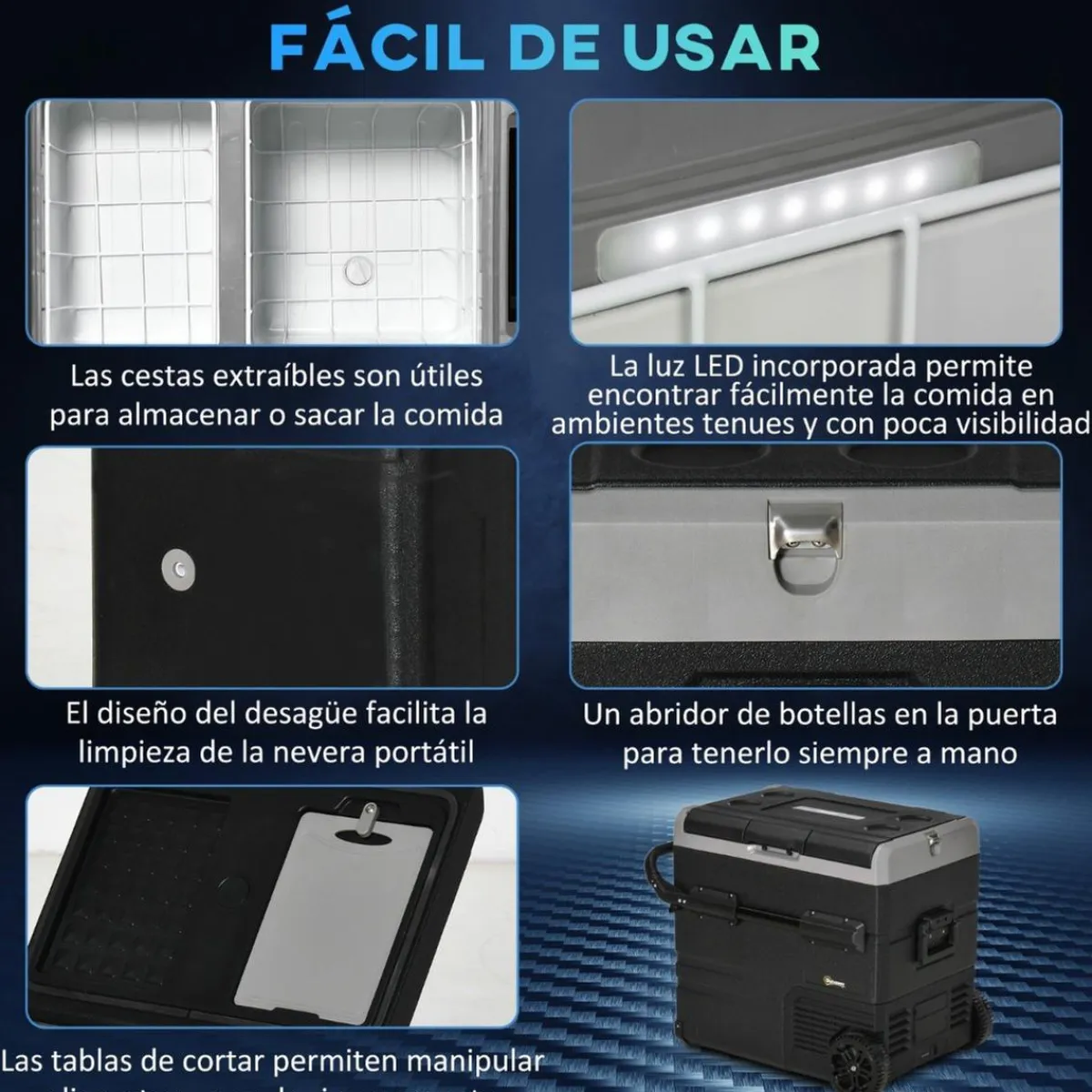 Outsunny Figuras De Acción*- Nevera congelador portatil 45L Negro