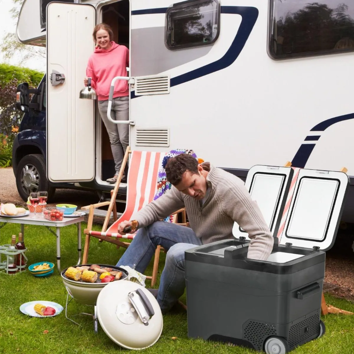 Outsunny Figuras De Acción*- Nevera congelador 45L Negro