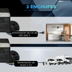 Outsunny Figuras De Acción*- Nevera congelador portatil 35L Negro