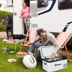 Outsunny Figuras De Acción*- Nevera congelador portatil 18L Blanco