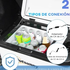 Outsunny Figuras De Acción*- Nevera congelador portatil 18L Blanco