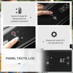 Outsunny Figuras De Acción*- Nevera congelador 40L Gris y Negro