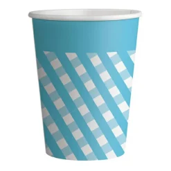 TOYS "R" US Artículos De Fiesta Y Regalos*Pack 8 vasos ecológicos de cartón - Cuadros azules