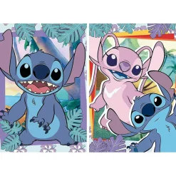 EDUCA BORRAS Juegos Y Puzzles*Pack de 2 puzzles de 500 piezas con imágenes de Stitch y cola Fix Puzzle, 34 x 48 cm (19732) ㅤ