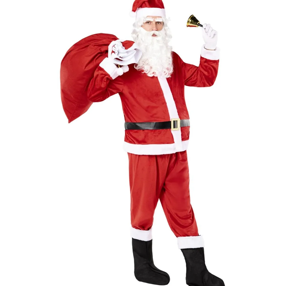 Funidelia Disfraces|Halloween*Peluca con barba de Papá Noel