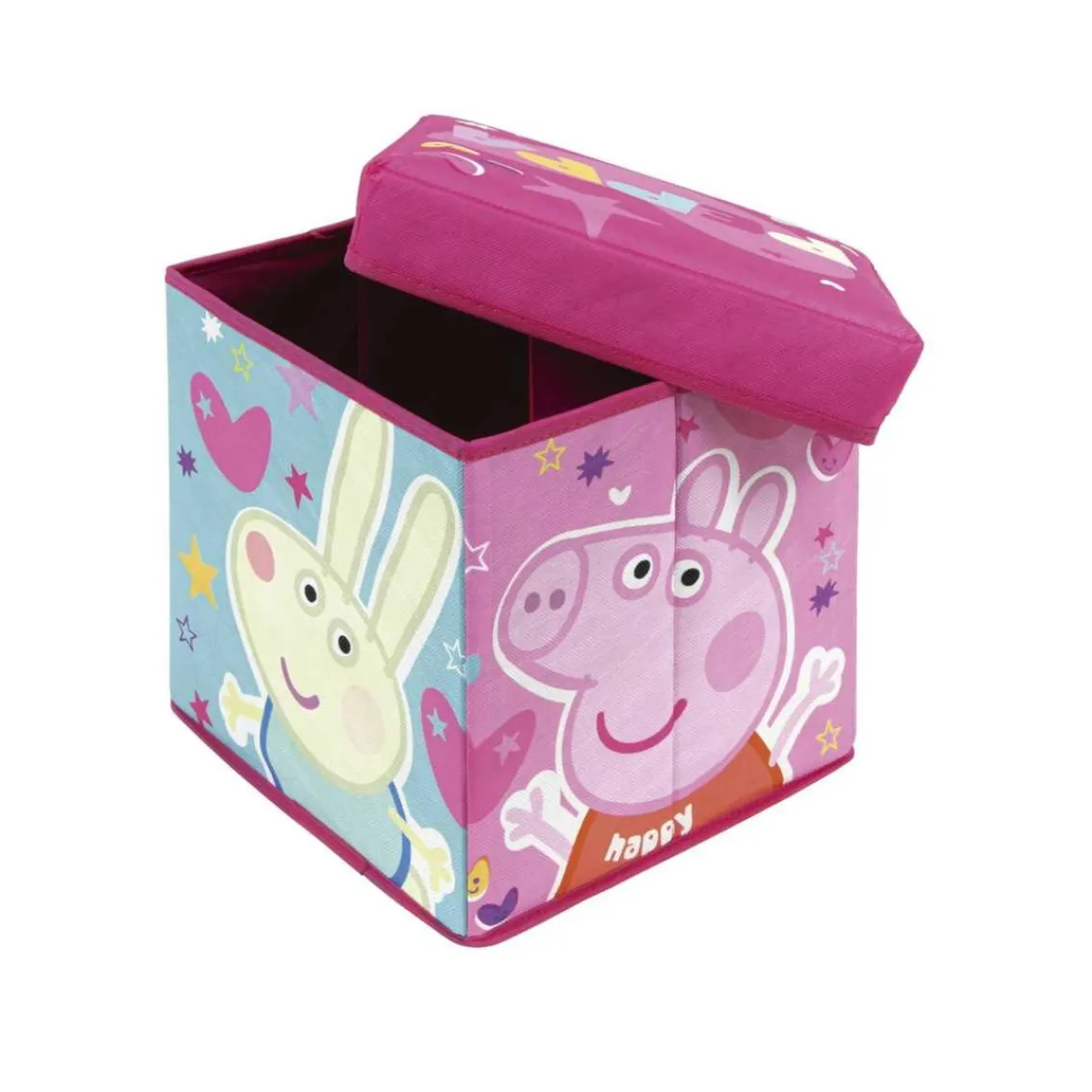 PEPPA PIG Estilo De Vida*- Asiento plegable guardatodo textil cuadrado 30x30x30cm ㅤ