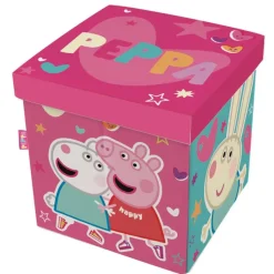PEPPA PIG Estilo De Vida*- Asiento plegable guardatodo textil cuadrado 30x30x30cm ㅤ
