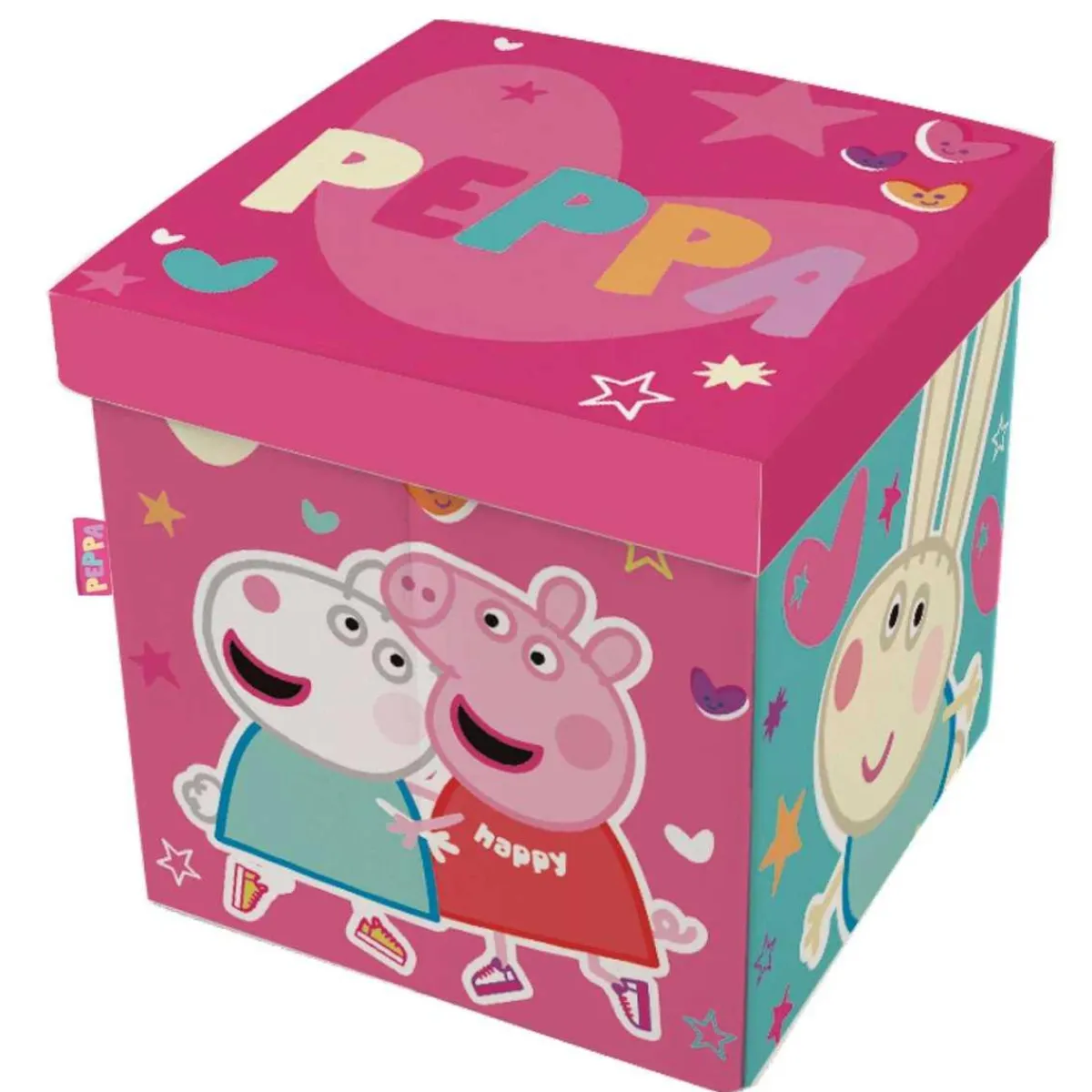 PEPPA PIG Estilo De Vida*- Asiento plegable guardatodo textil cuadrado 30x30x30cm ㅤ
