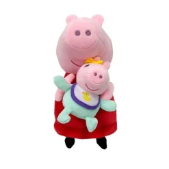 BANDAI Coleccionables Y Mini Mundos*Peppa Pig - Peluche Peppa con bebé 25 cm