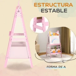 AIYAPLAY Arte Y Manualidades*Pizarra 2 en 1 con cajas de tela Rosa