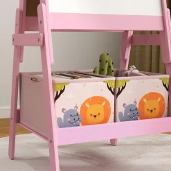 AIYAPLAY Arte Y Manualidades*Pizarra 2 en 1 con cajas de tela Rosa