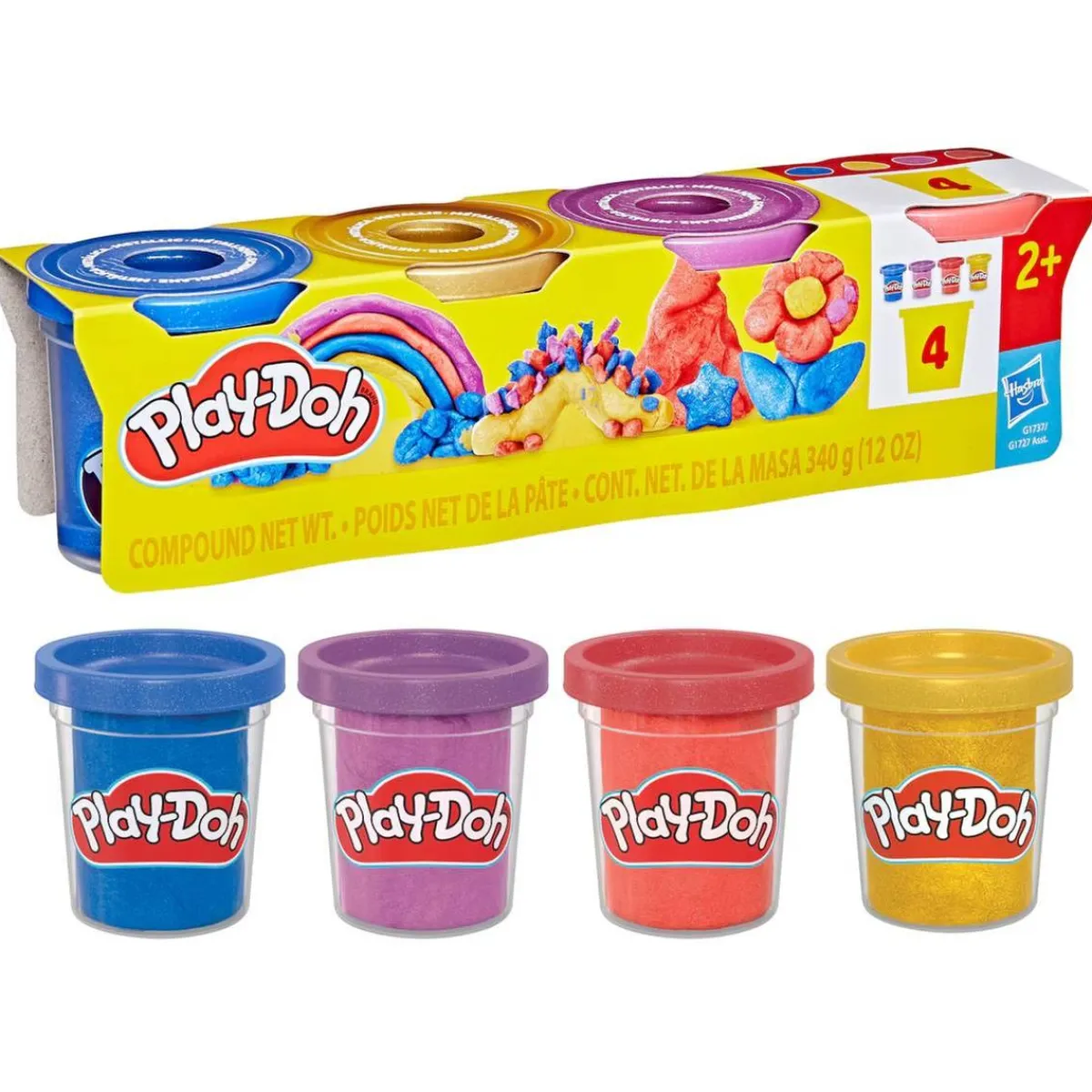 HASBRO IBERIA Steam|Arte Y Manualidades*Play-Doh - Pack 4 botes pasta de modelar (Varios Modelos)