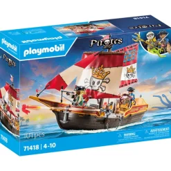 PLAYMOBIL Juguetes De Construcción*- Barco Pirata con Aventuras y Accesorios Marinos ㅤ