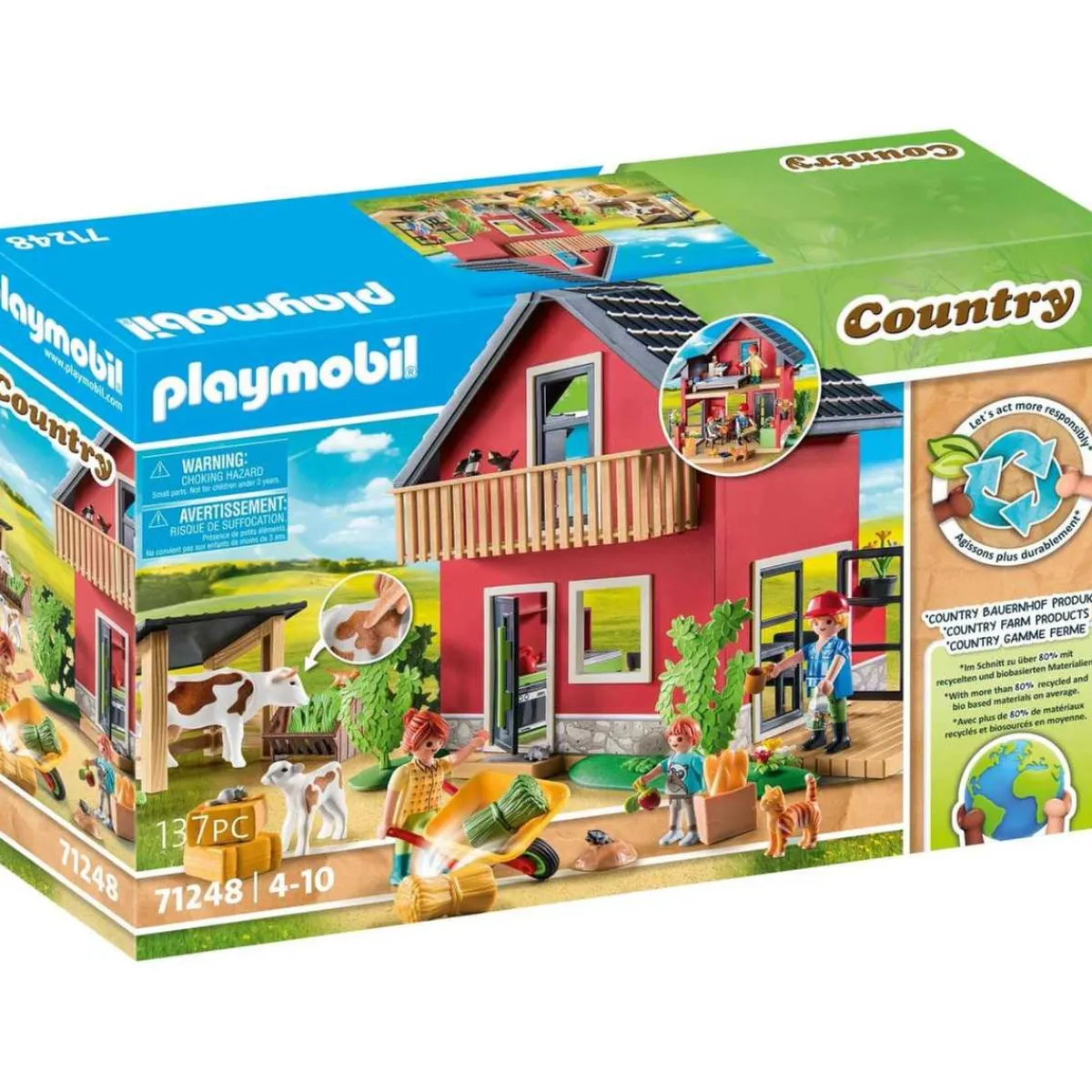 PLAYMOBIL Juguetes De Construcción*- Casa de campo y animales de granja Country ㅤ