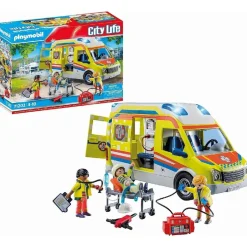 PLAYMOBIL Juguetes De Construcción*- City Life Ambulancia con luz y sonido ㅤ