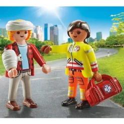 PLAYMOBIL Juguetes De Construcción*- Set de Socorrista y Paciente ㅤ