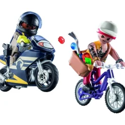 PLAYMOBIL Juguetes De Construcción*- Starter Pack Fuerzas Especiales y Ladrón City Action ㅤ