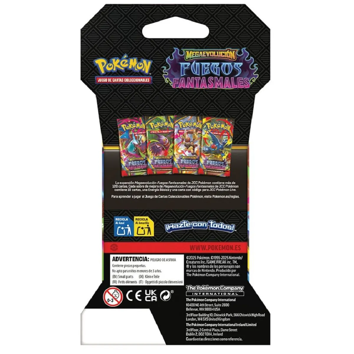 BANDAI Friki Zone|Juegos Y Puzzles*Pokémon - Megaevolución Fuegos Fantasmales - Sobre con funda cartas coleccionables en español (Varios modelos)