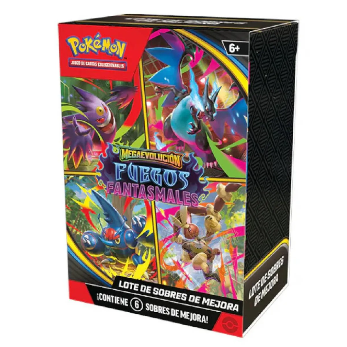 BANDAI Friki Zone|Juegos Y Puzzles*Pokémon - Megaevolución Fuegos Fantasmales - Pack 6 sobres de cartas en español