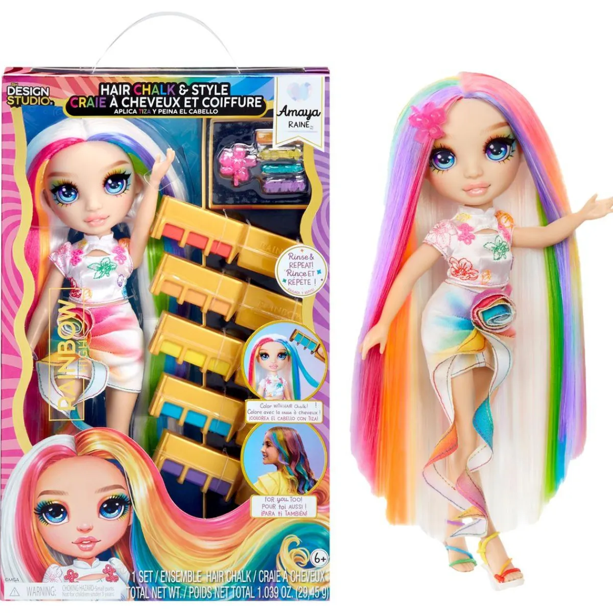 RAINBOW HIGH Muñecas*- Hair Chalk & Style - Amaya Raine