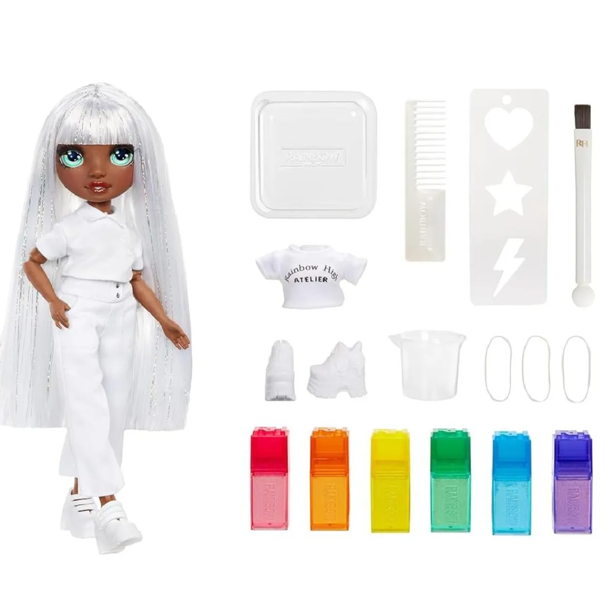 RAIMBOW HIGH Muñecas*Rainbow High - Watercolor & Create DIY - Muñeca ojos verdes