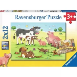 RAVENSBURGER IBÉRICA Juegos Y Puzzles*Ravensburger - Familias animales - Puzzles 2x12 piezas