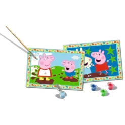 RAVENSBURGER IBÉRICA Arte Y Manualidades*Ravensburger - Peppa Pig - Kit para pintar por números con dos tablas preimpresas y pincel ㅤ