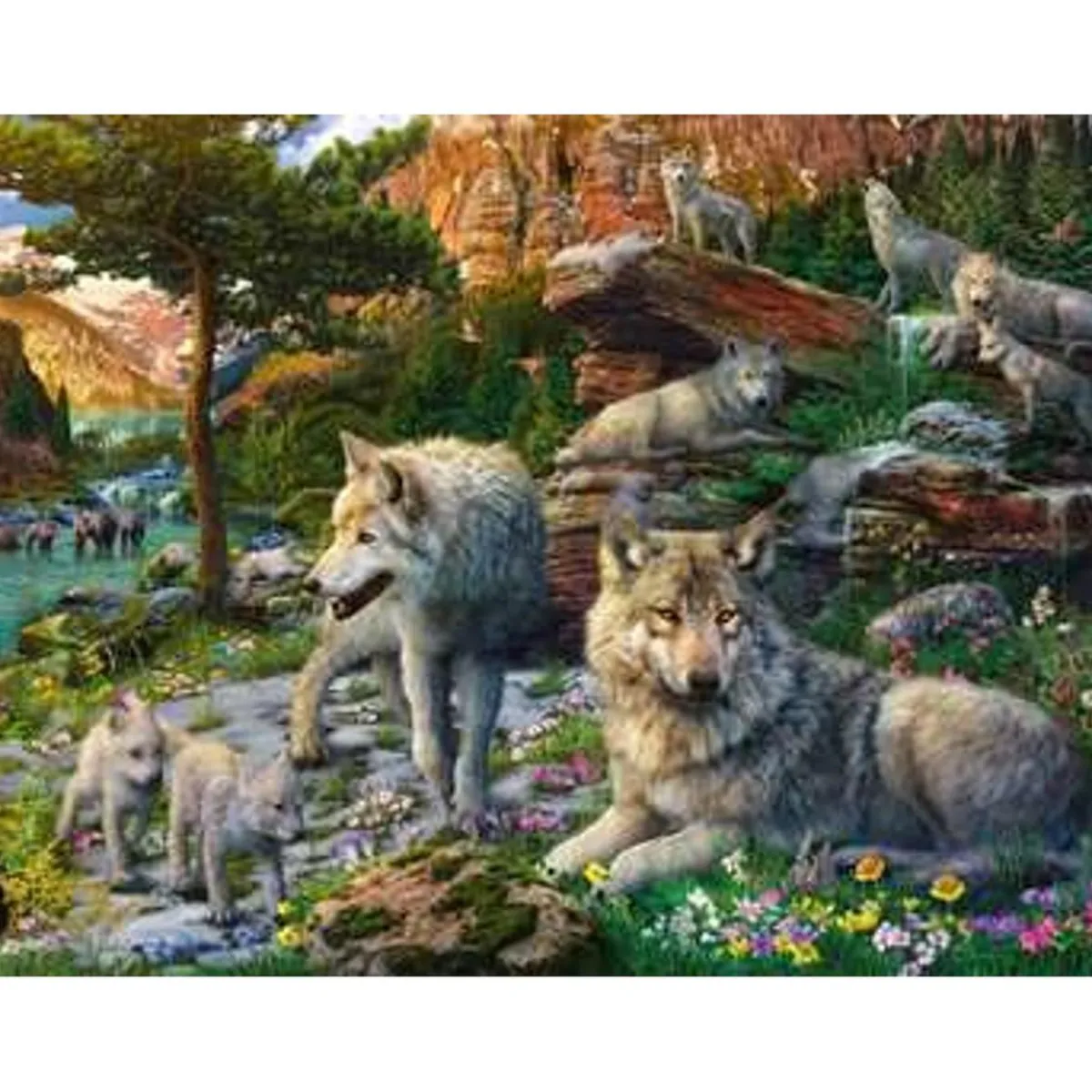RAVENSBURGER IBÉRICA Juegos Y Puzzles*Ravensburger - Puzzle de lobos en primavera - 1500 piezas ㅤ
