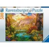 RAVENSBURGER IBÉRICA Juegos Y Puzzles*Ravensburger - Puzzle de la Tierra de los Dinosaurios 500 piezas ㅤ