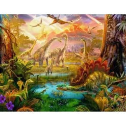 RAVENSBURGER IBÉRICA Juegos Y Puzzles*Ravensburger - Puzzle de la Tierra de los Dinosaurios 500 piezas ㅤ