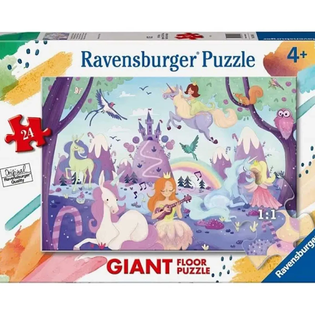 RAVENSBURGER IBÉRICA Juegos Y Puzzles*Ravensburger - Puzzle gigante de suelo con 24 piezas: unicornios y Spiderman ㅤ