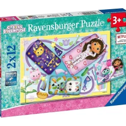 RAVENSBURGER IBÉRICA Juegos Y Puzzles*Ravensburger - Puzzle infantil colección Gabby's Dollhouse, 2 x 12 piezas ㅤ