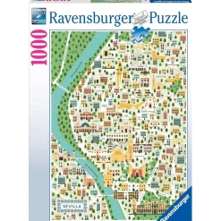 RAVENSBURGER IBÉRICA Juegos Y Puzzles*Ravensburger - Puzzle Mapa Sevilla, 1000 Piezas ㅤ
