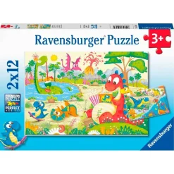 RAVENSBURGER IBÉRICA Juegos Y Puzzles*Ravensburger - Puzzle 2x12 pzs Dinosaurios juguetones