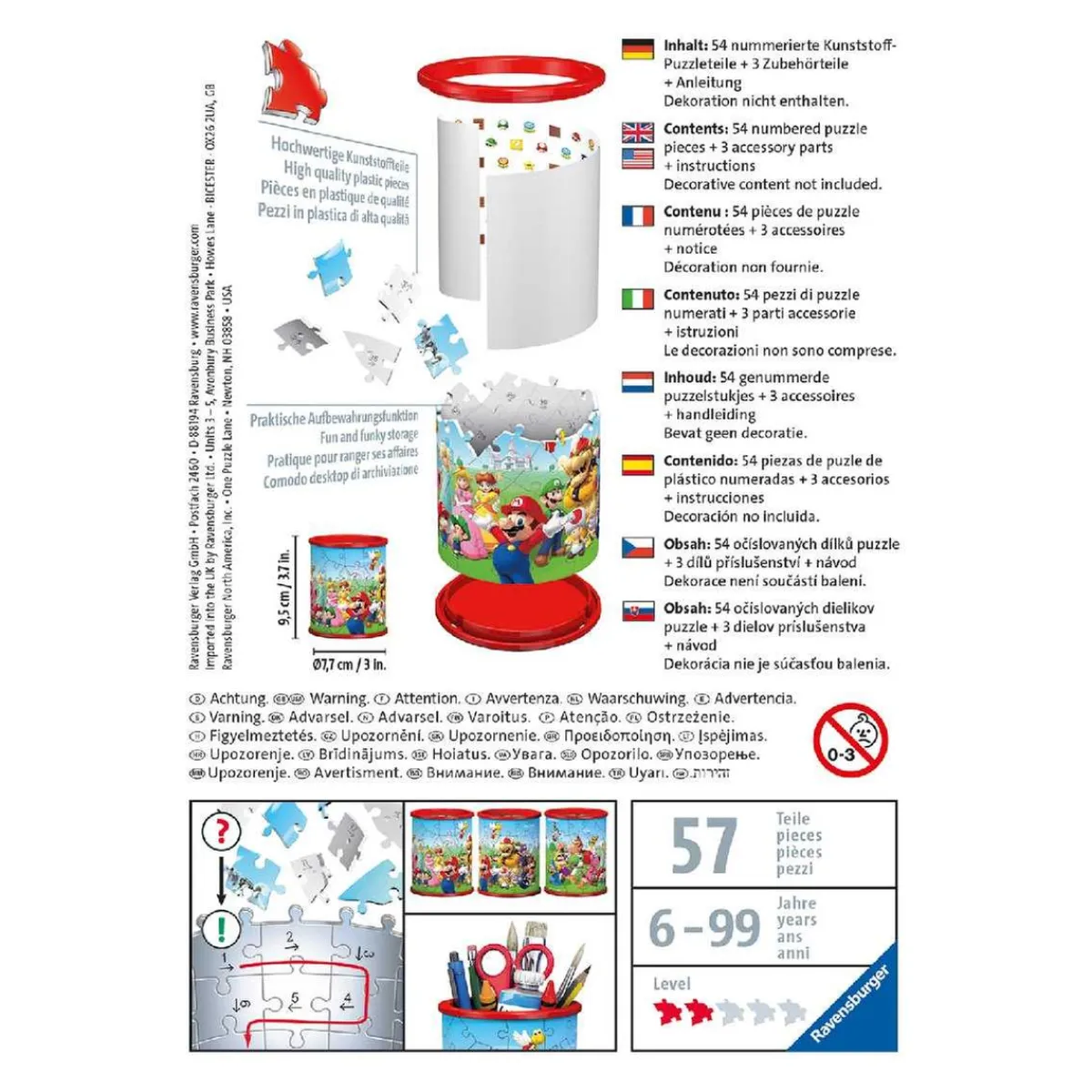 RAVENSBURGER IBÉRICA Juegos Y Puzzles*Ravensburger - Super Mario - Puzzle Portalápices 3D