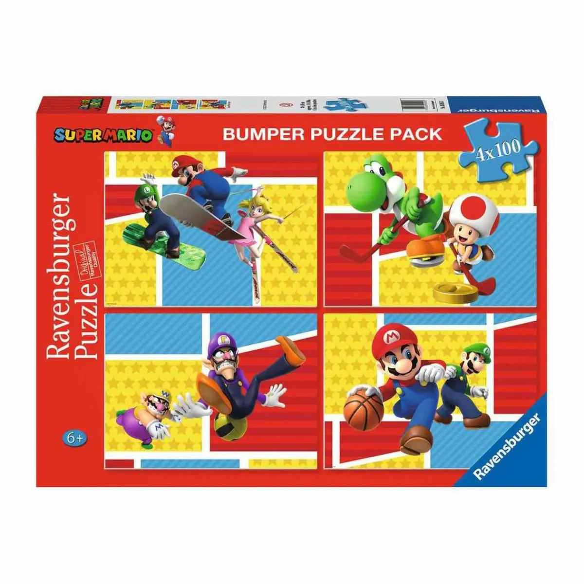 RAVENSBURGER IBÉRICA Juegos Y Puzzles*Ravensburger - Super Mario - Pack 4 puzzles 100 piezas