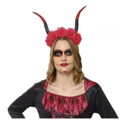 RUBIE'S Disfraces|Halloween*- Diadema de Catrina con Rosas y Cuernos