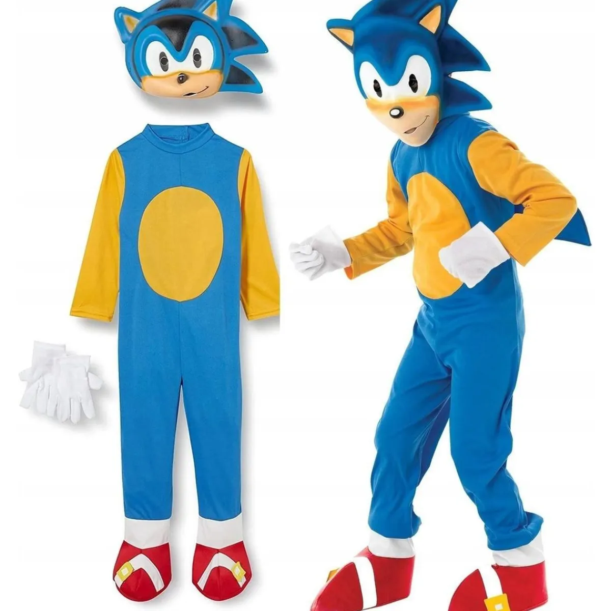 RUBIE'S Disfraces|Halloween*- Sonic the Hedgehog - Disfraz Infantil Sonic Clásico Multicolor S ㅤ