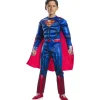 RUBIE'S Disfraces|Halloween*- Superman - Disfraz Superman Black Line Deluxe infantil con pecho musculoso y capa ㅤ