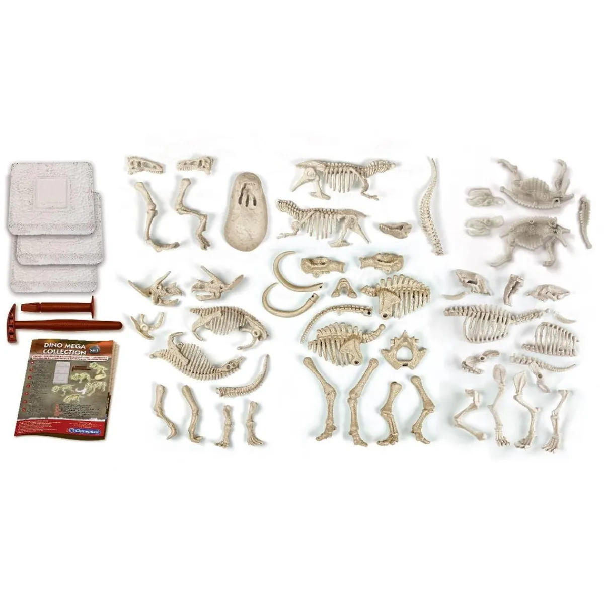 CLEMENTONI Steam*Set de Excavación Dinosaurios 5 en 1