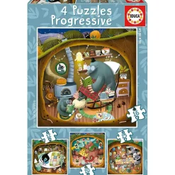EDUCA BORRAS Juegos Y Puzzles*Set de puzzles infantiles progresivos: cuentos del bosque, 12-25 piezas ㅤ