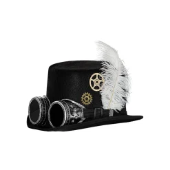 Funidelia Halloween|Disfraces*Sombrero de Steampunk con gafas