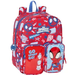 SAFTA Material Escolar*Spidey - Mochila con bolsillos adaptable a carro - Colección Rescue