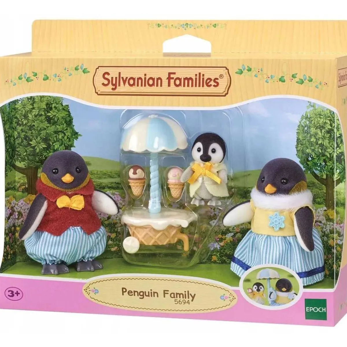 EPOCH PARA IMAGINAR S.L. Coleccionables Y Mini Mundos*Sylvanian Families - Familia Pingüino: casa de muñecas y paseo familiar
