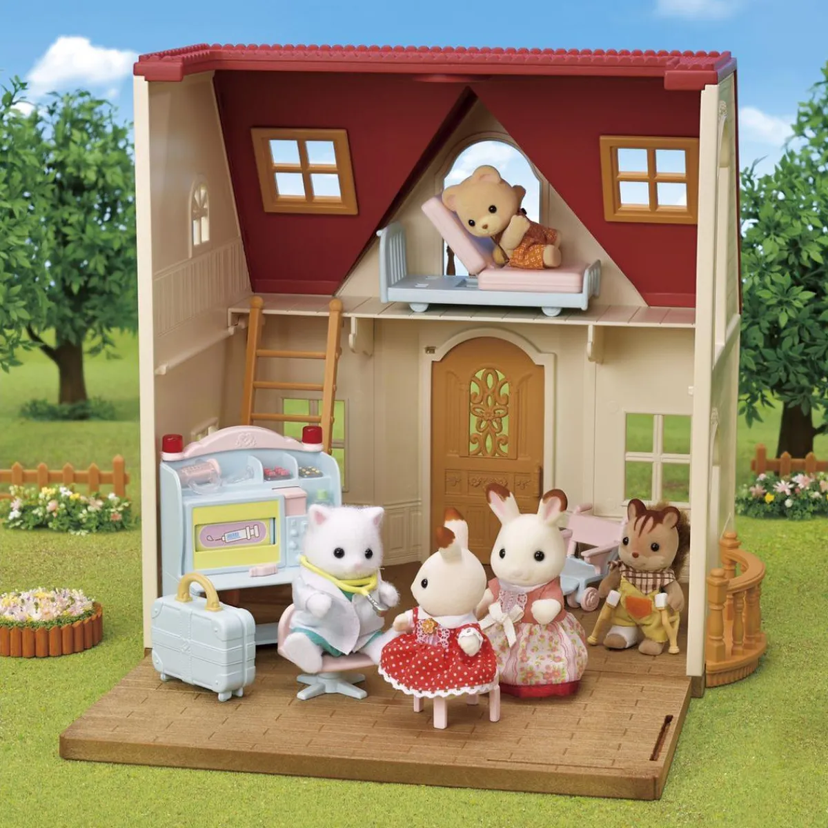 EPOCH PARA IMAGINAR S.L. Coleccionables Y Mini Mundos*Sylvanian Families - Set Doctora de la Aldea - Casa de muñecas y juguetes ㅤ