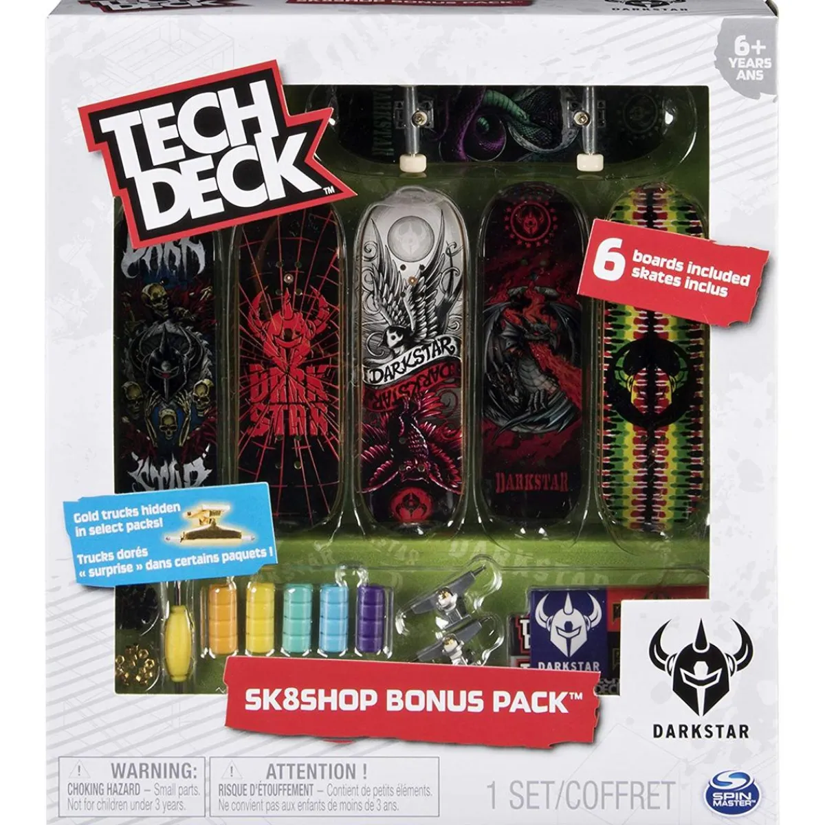 CONCENTRA Vehículos Y Circuitos*Tech Deck - Bonus Pack 6 Skates (varios modelos)