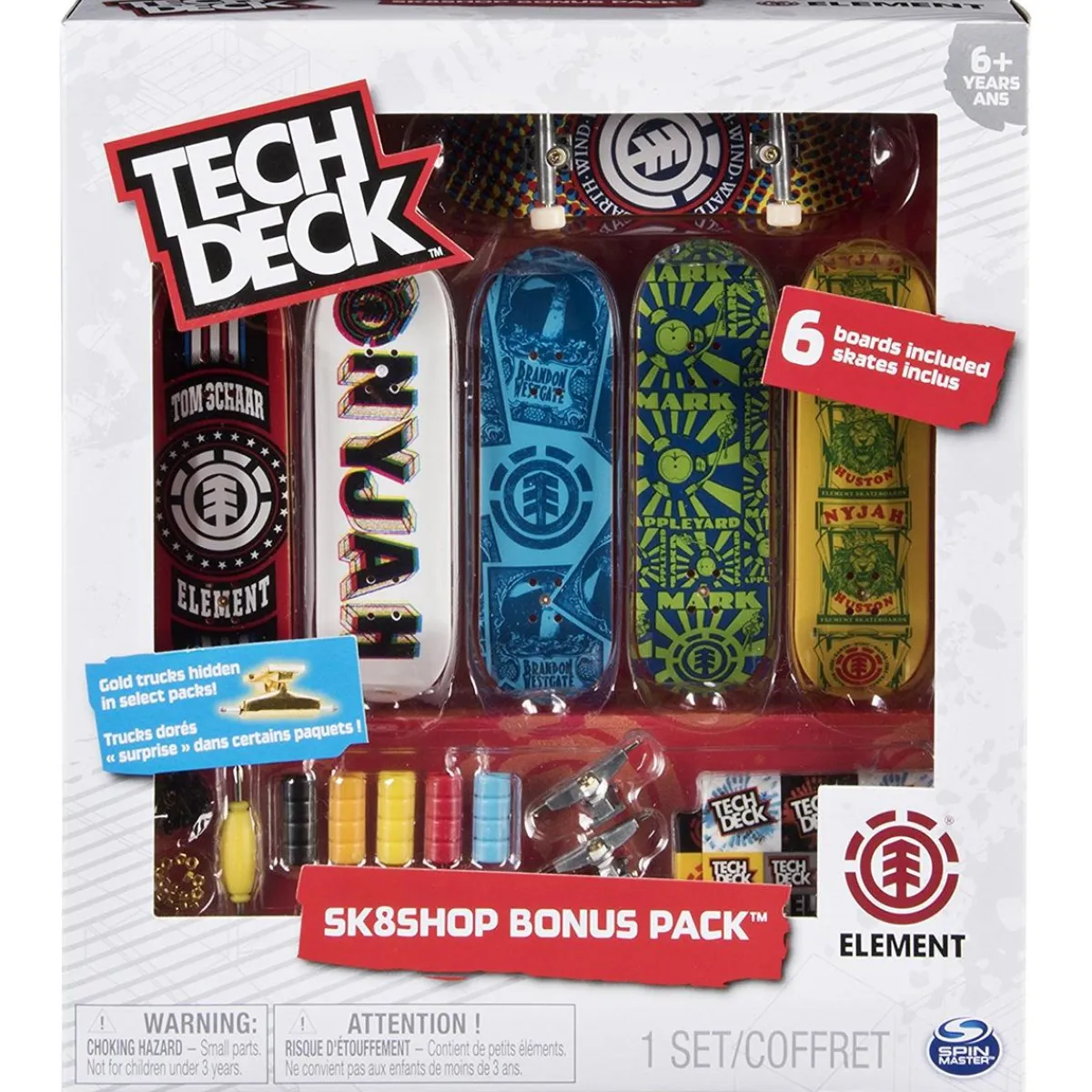 CONCENTRA Vehículos Y Circuitos*Tech Deck - Bonus Pack 6 Skates (varios modelos)
