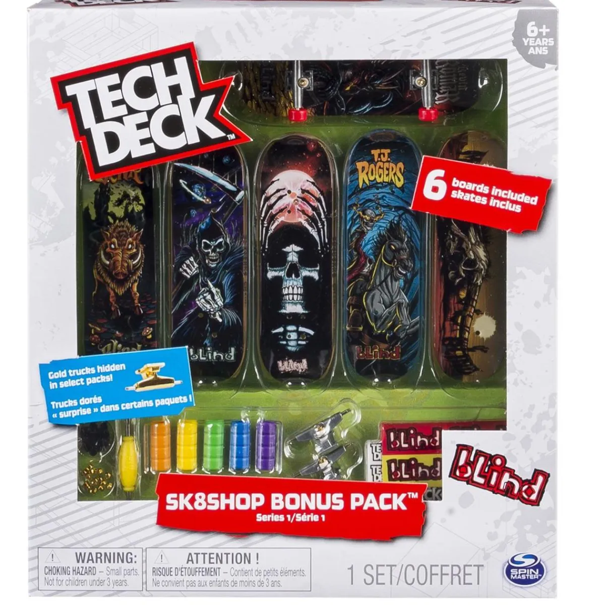 CONCENTRA Vehículos Y Circuitos*Tech Deck - Bonus Pack 6 Skates (varios modelos)